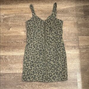 She + Sky Olive Leopard Print Mini Dress